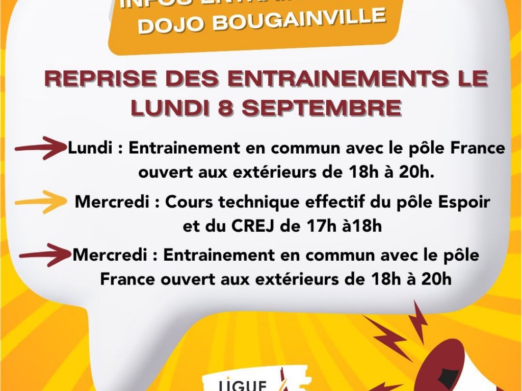Image de l'actu 'Reprise des entrainements au Dojo régional !'